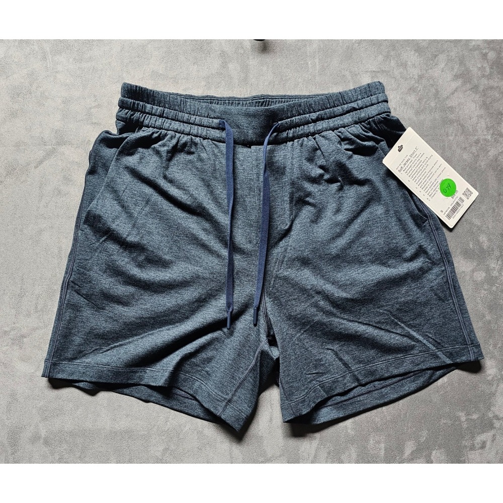 Lululemon Mens Soft Jersey Short 5" Heathered True Navy LM7BCVS Size S NWT